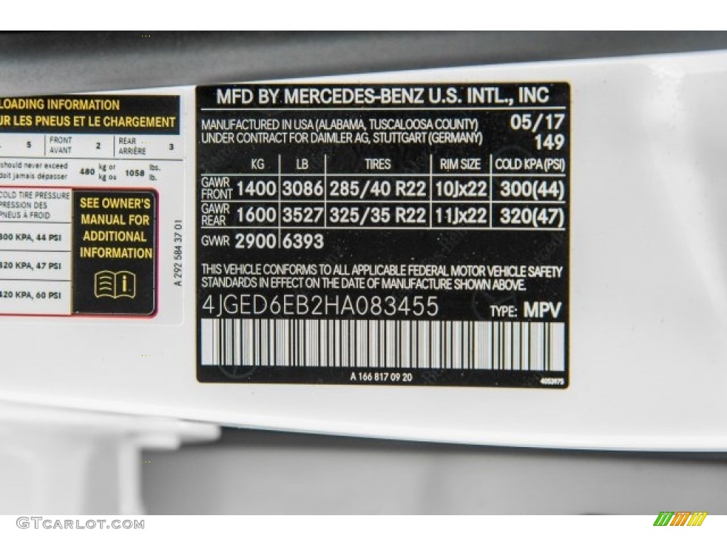 2017 GLE Color Code 149 for Polar White Photo #120942868
