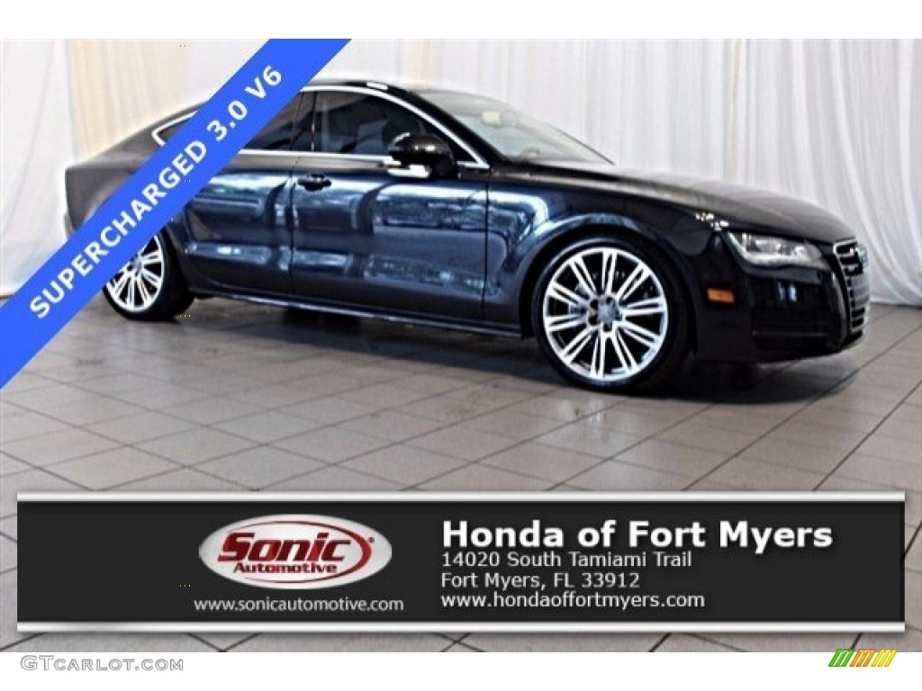 2013 A7 3.0T quattro Premium Plus - Moonlight Blue Metallic / Nougat Brown photo #1