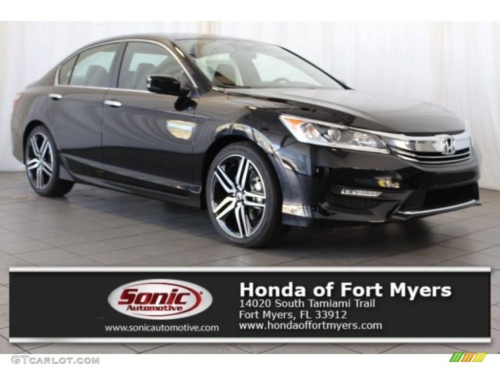 2017 Accord Sport Sedan - Crystal Black Pearl / Black photo #1