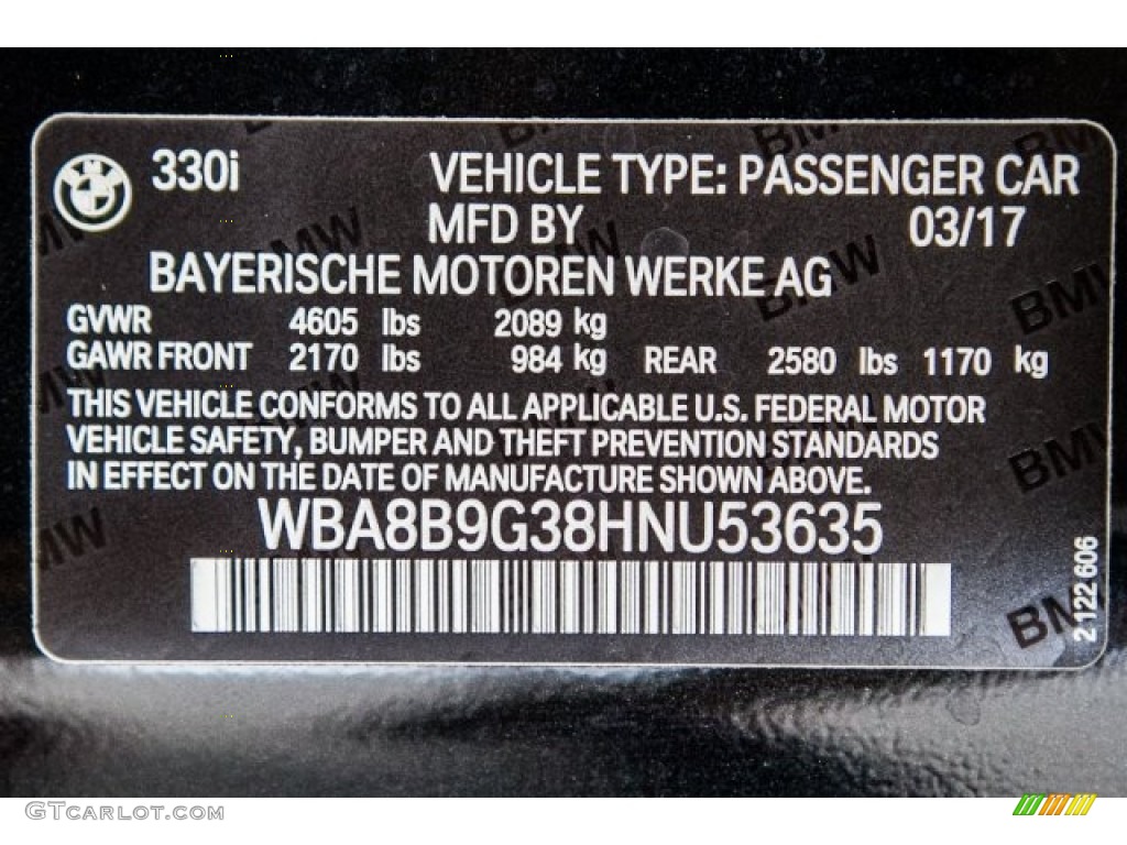 2017 3 Series 330i Sedan - Black Sapphire Metallic / Black photo #11