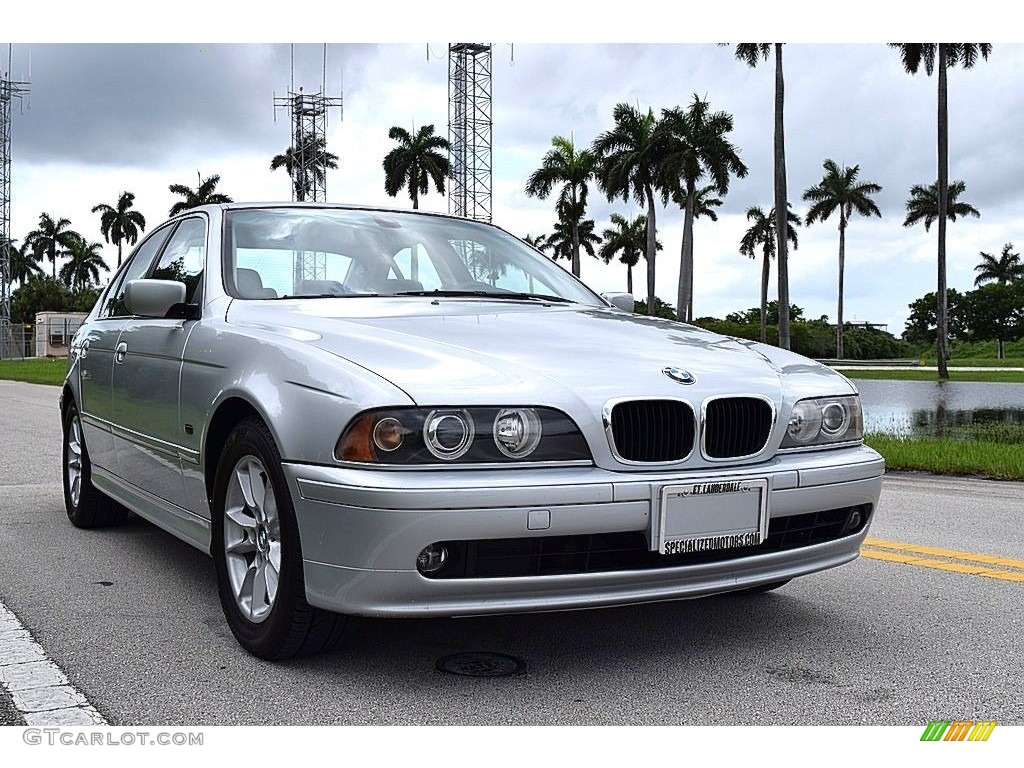 2003 5 Series 525i Sedan - Titanium Silver Metallic / Black photo #9
