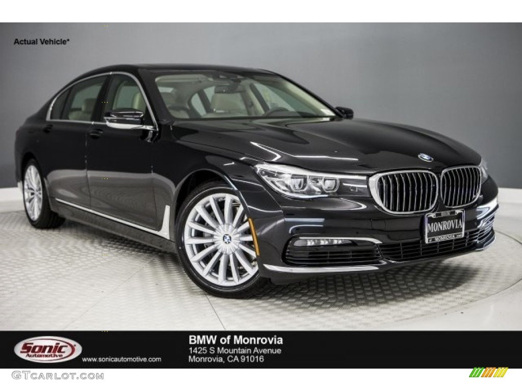 2018 7 Series 740i Sedan - Black Sapphire Metallic / Ivory White/Black photo #1