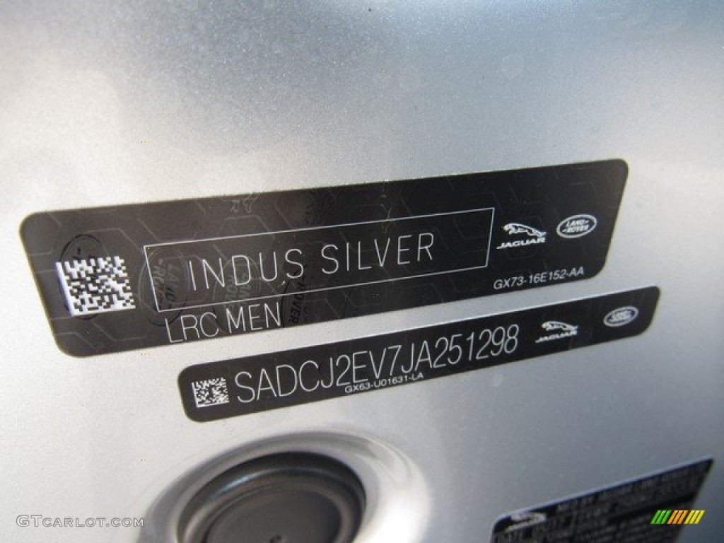 2018 F-PACE Color Code MEN for Indus Silver Metallic Photo #120956805