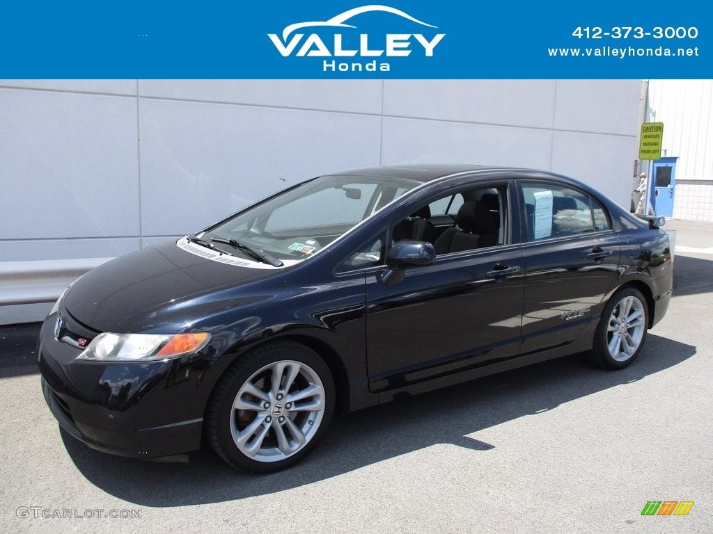 2008 Civic Si Sedan - Nighthawk Black Pearl / Black photo #1