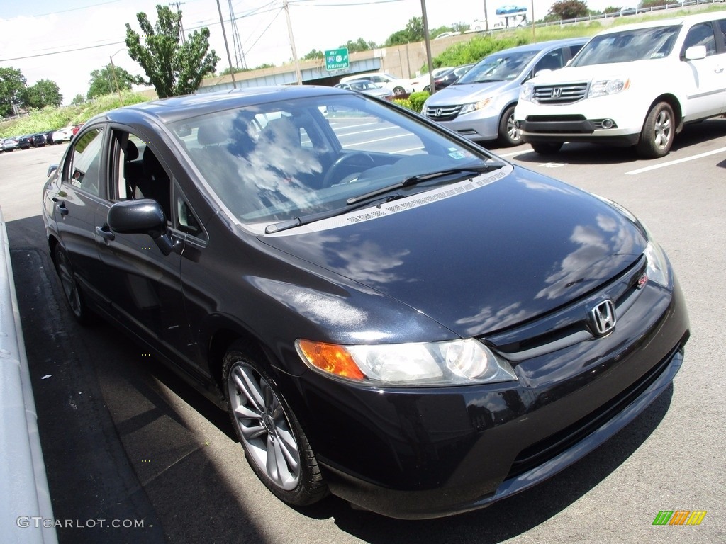 2008 Civic Si Sedan - Nighthawk Black Pearl / Black photo #8