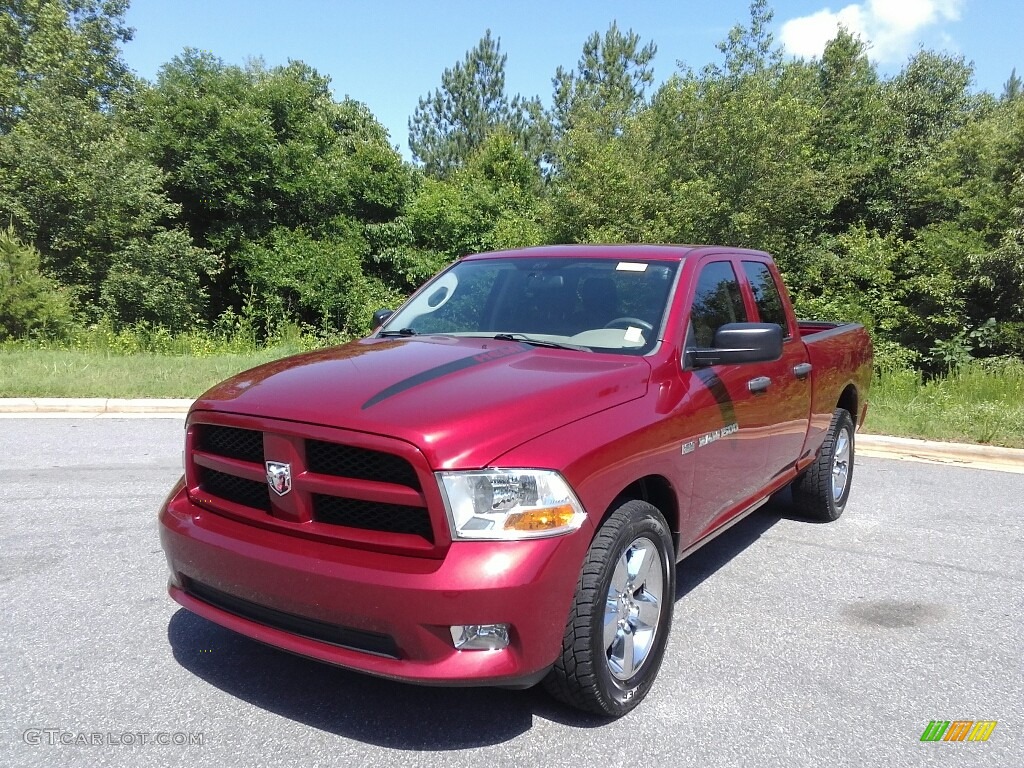 2012 Ram 1500 ST Quad Cab - Deep Cherry Red Crystal Pearl / Dark Slate Gray/Medium Graystone photo #2