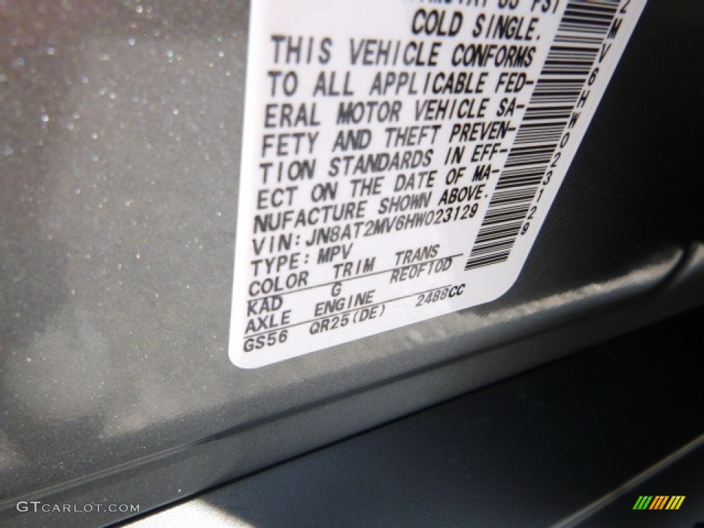 2017 Rogue SL AWD - Gun Metallic / Charcoal photo #16