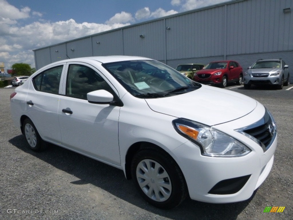 2017 Versa S - Fresh Powder White / Charcoal photo #1