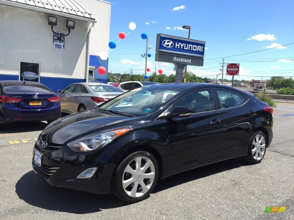 2012 Elantra Limited - Midnight Black / Black photo #1