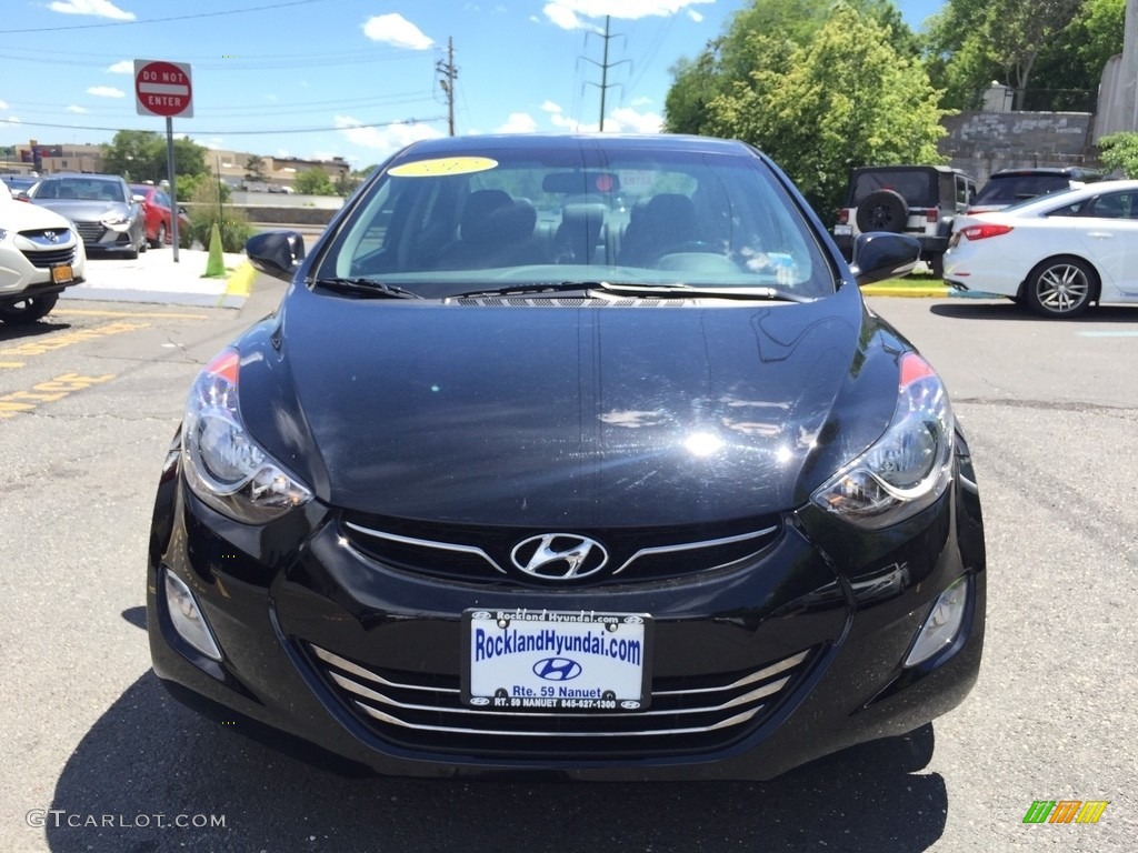 2012 Elantra Limited - Midnight Black / Black photo #2