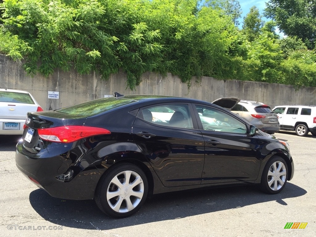 2012 Elantra Limited - Midnight Black / Black photo #4