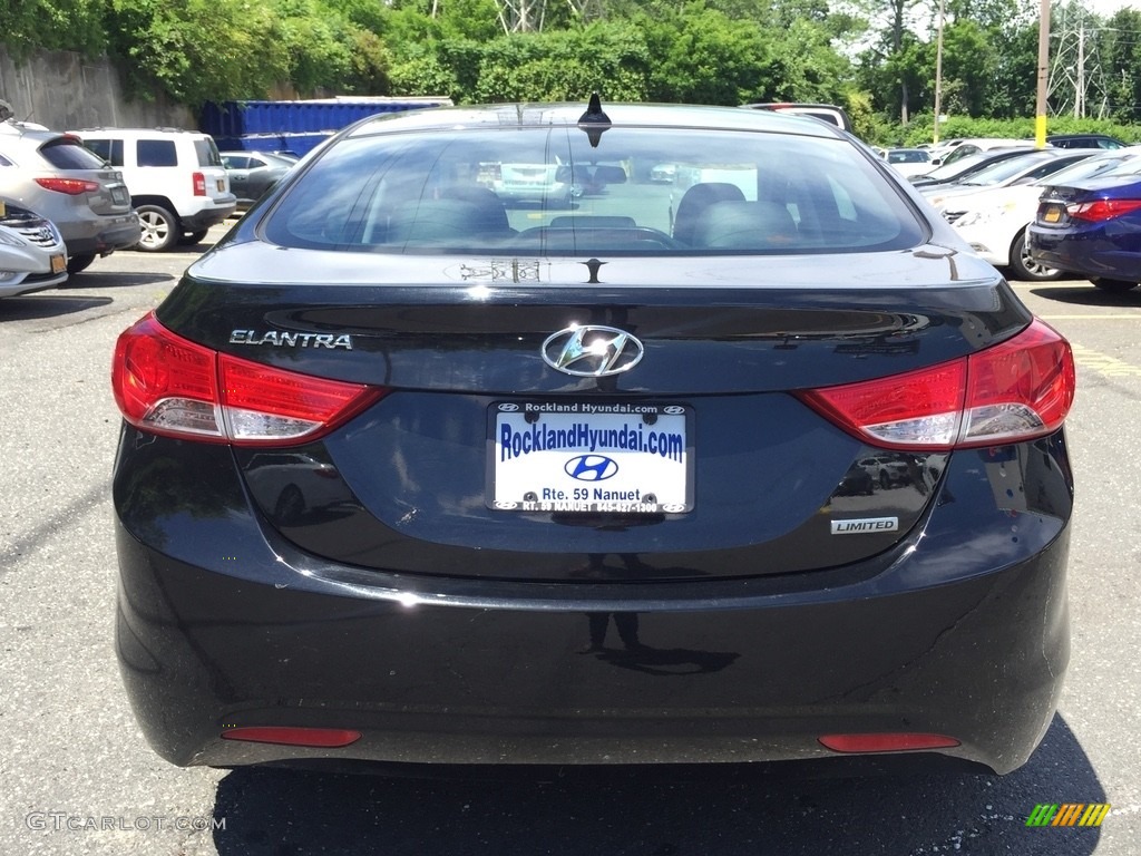 2012 Elantra Limited - Midnight Black / Black photo #5