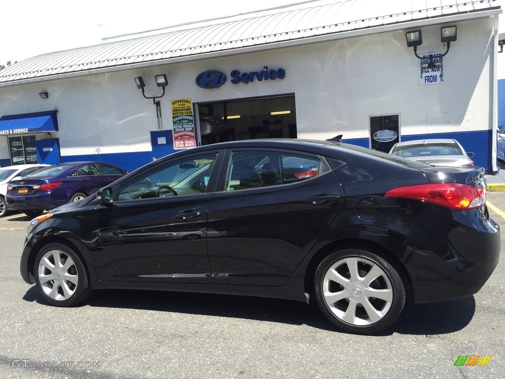 2012 Elantra Limited - Midnight Black / Black photo #6