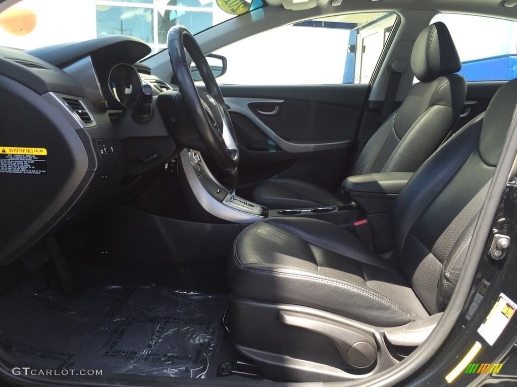 2012 Elantra Limited - Midnight Black / Black photo #10