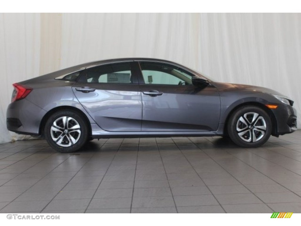 2017 Civic LX Sedan - Modern Steel Metallic / Black photo #3