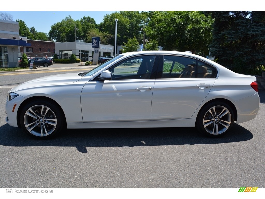 2017 3 Series 330i xDrive Sedan - Mineral White Metallic / Saddle Brown photo #5