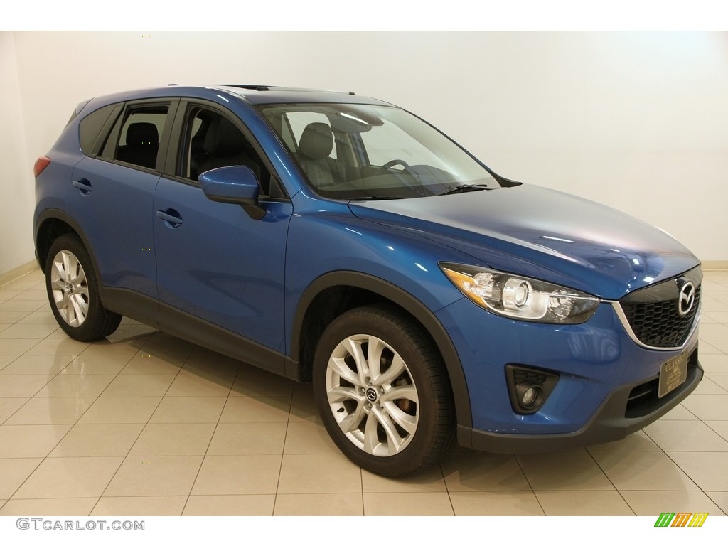 2014 CX-5 Grand Touring AWD - Sky Blue Mica / Black photo #1