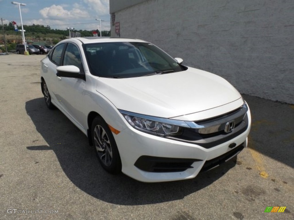 2017 Civic EX Sedan - White Orchid Pearl / Black photo #1