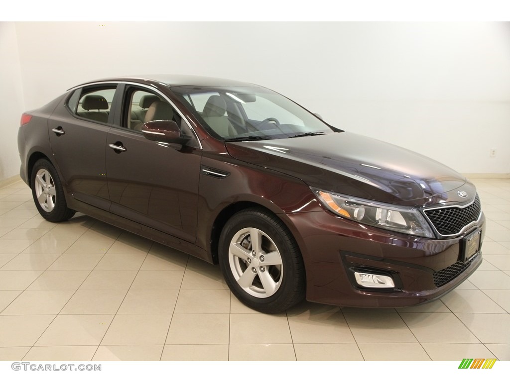 2015 Optima LX - Dark Cherry / Beige photo #1