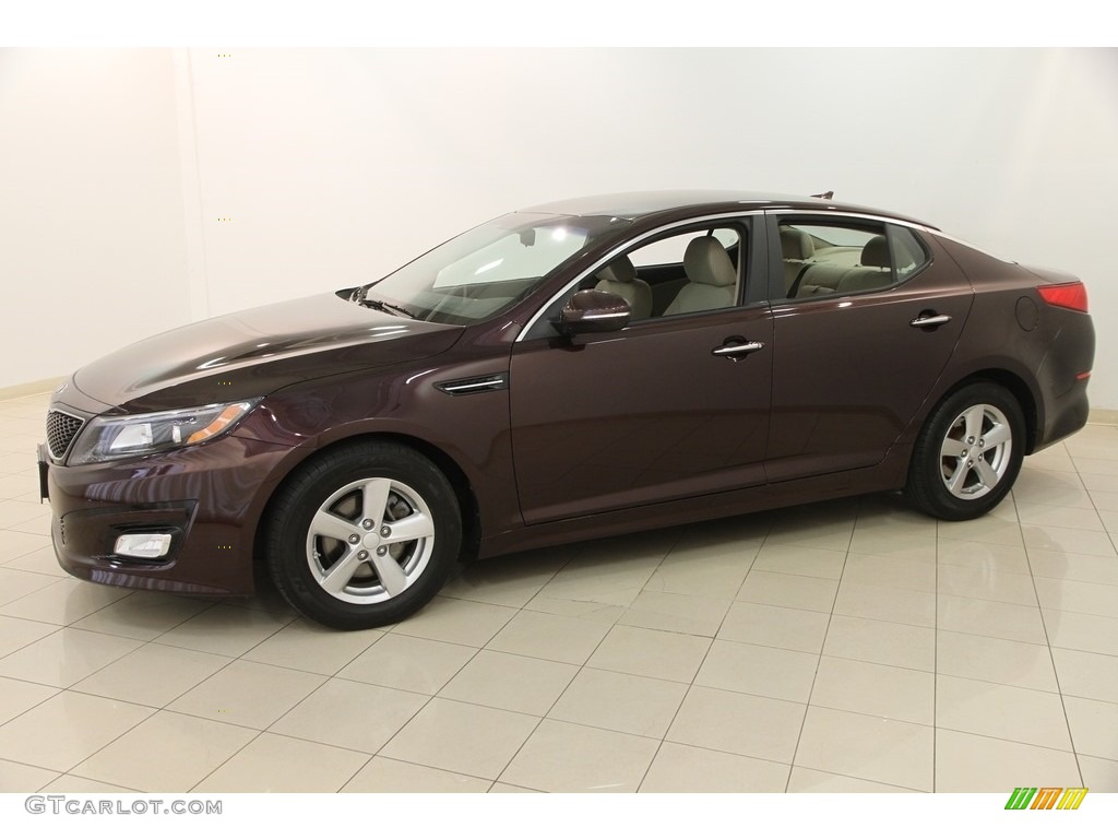 2015 Optima LX - Dark Cherry / Beige photo #3