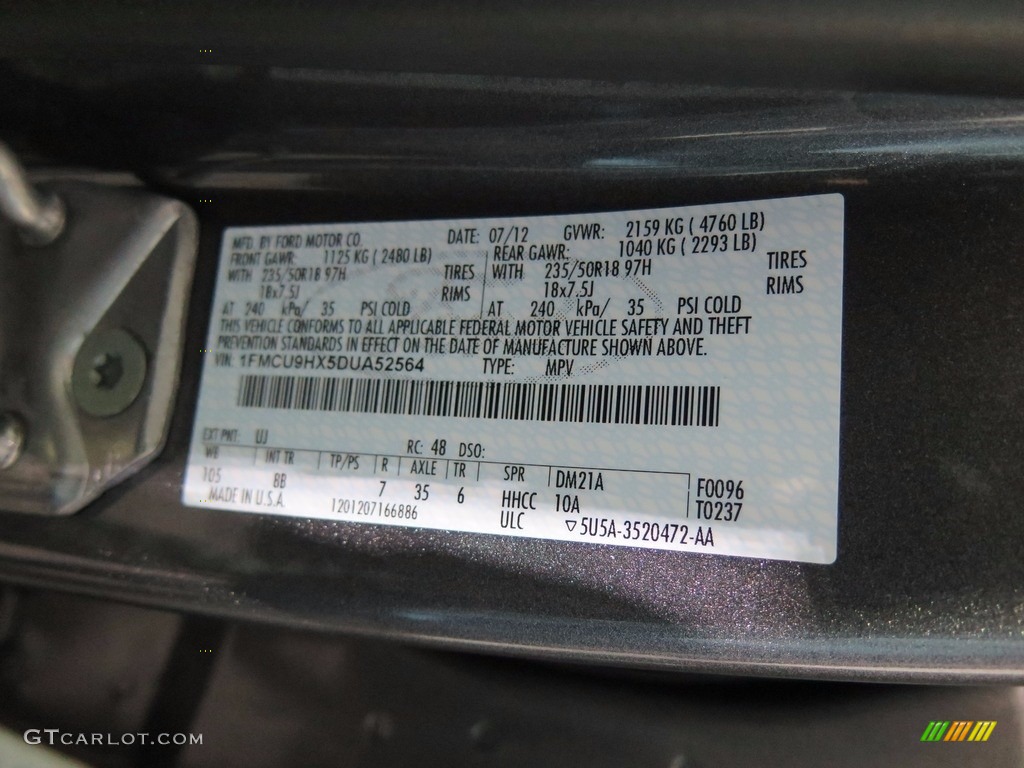 2013 Escape SEL 1.6L EcoBoost 4WD - Sterling Gray Metallic / Charcoal Black photo #34