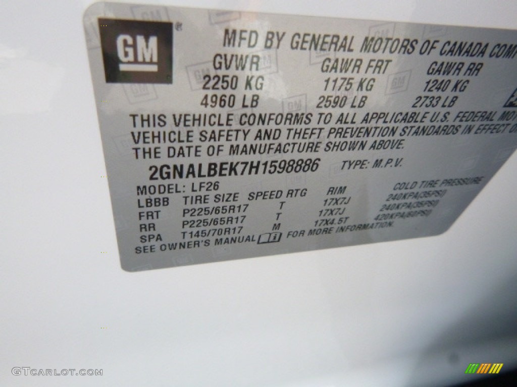 2017 Equinox LS - Summit White / Jet Black photo #17