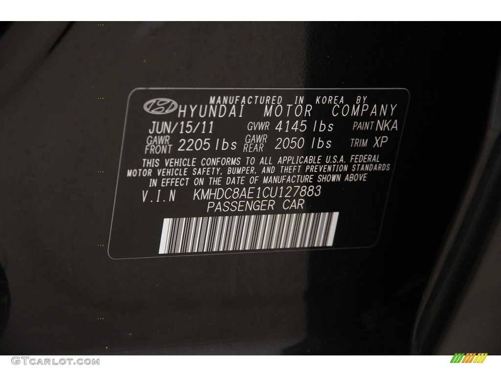 2012 Elantra SE Touring - Black Noir Pearl / Black photo #16