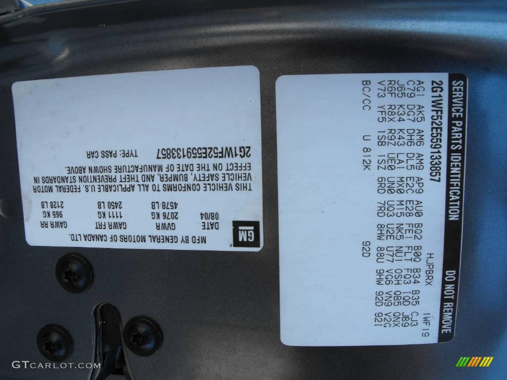 2005 Impala  - Medium Gray Metallic / Medium Gray photo #45