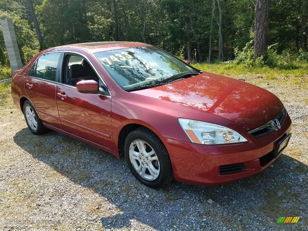 2007 Accord EX Sedan - Moroccan Red Pearl / Gray photo #3