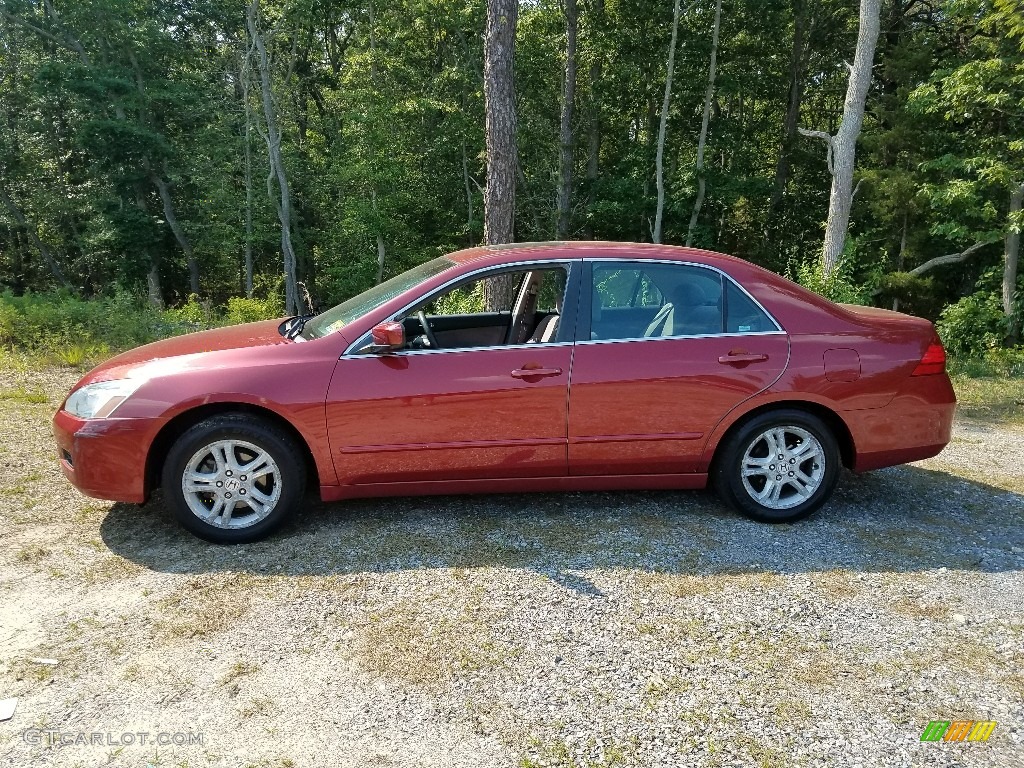 2007 Accord EX Sedan - Moroccan Red Pearl / Gray photo #5