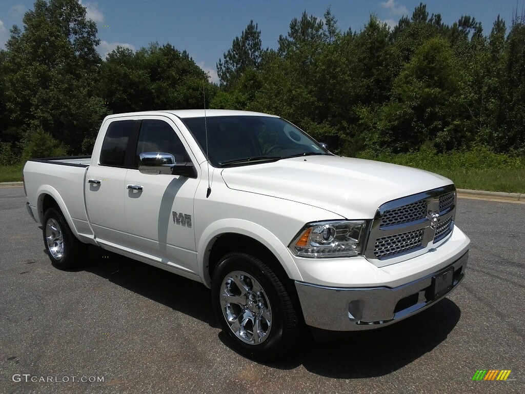 2017 1500 Laramie Quad Cab 4x4 - Bright White / Canyon Brown/Light Frost Beige photo #4