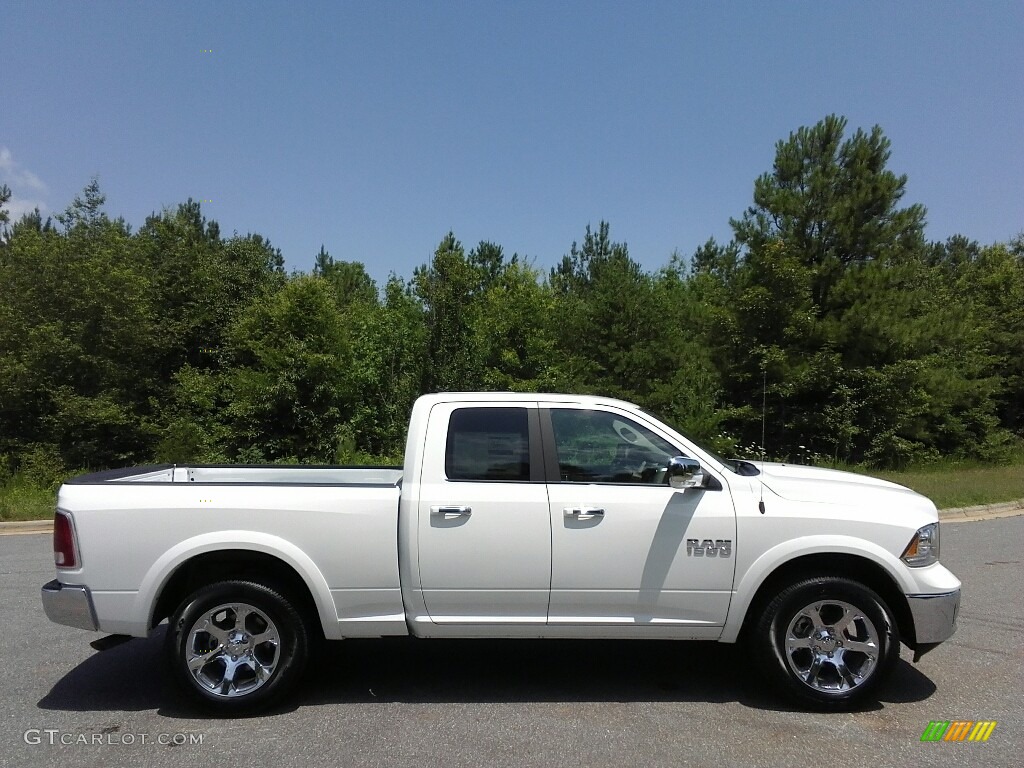 2017 1500 Laramie Quad Cab 4x4 - Bright White / Canyon Brown/Light Frost Beige photo #5