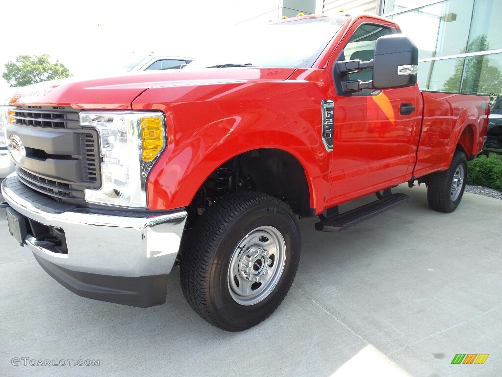 2017 F250 Super Duty XL Regular Cab 4x4 - Race Red / Medium Earth Gray photo #1