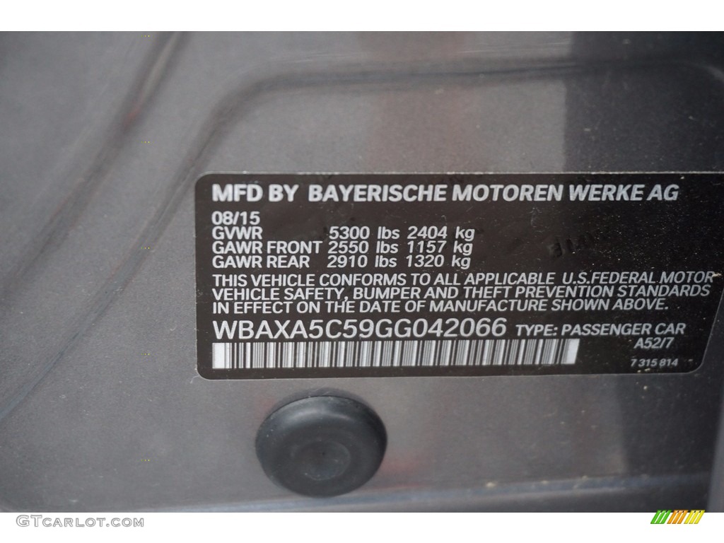 2016 5 Series 535d Sedan - Space Grey Metallic / Black photo #24