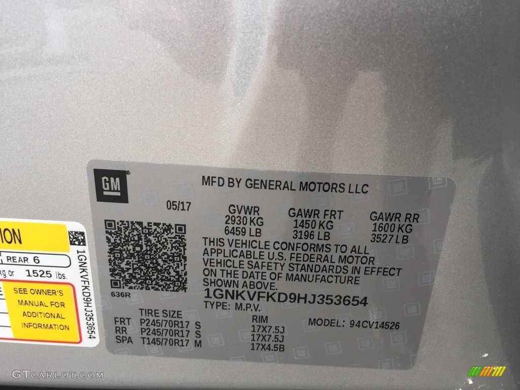 2017 Traverse LS AWD - Silver Ice Metallic / Dark Titanium/Light Titanium photo #11