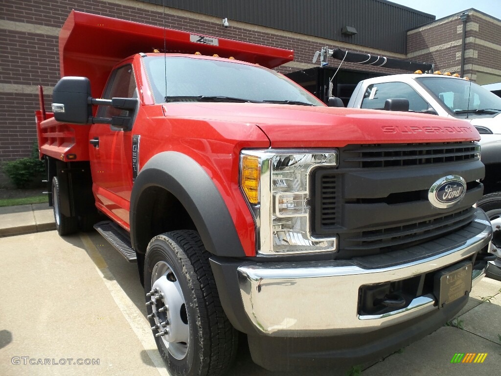 2017 F550 Super Duty XL Regular Cab 4x4 Dump Truck - Race Red / Medium Earth Gray photo #1