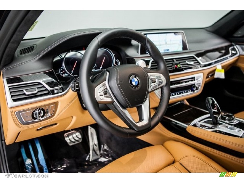 2018 BMW 7 Series 750i Sedan Cognac Dashboard Photo #121057289