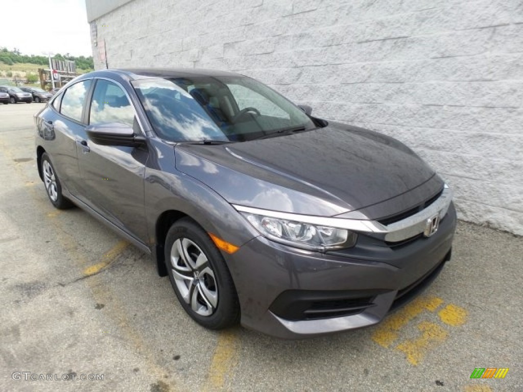 2017 Civic LX Sedan - Modern Steel Metallic / Black photo #1