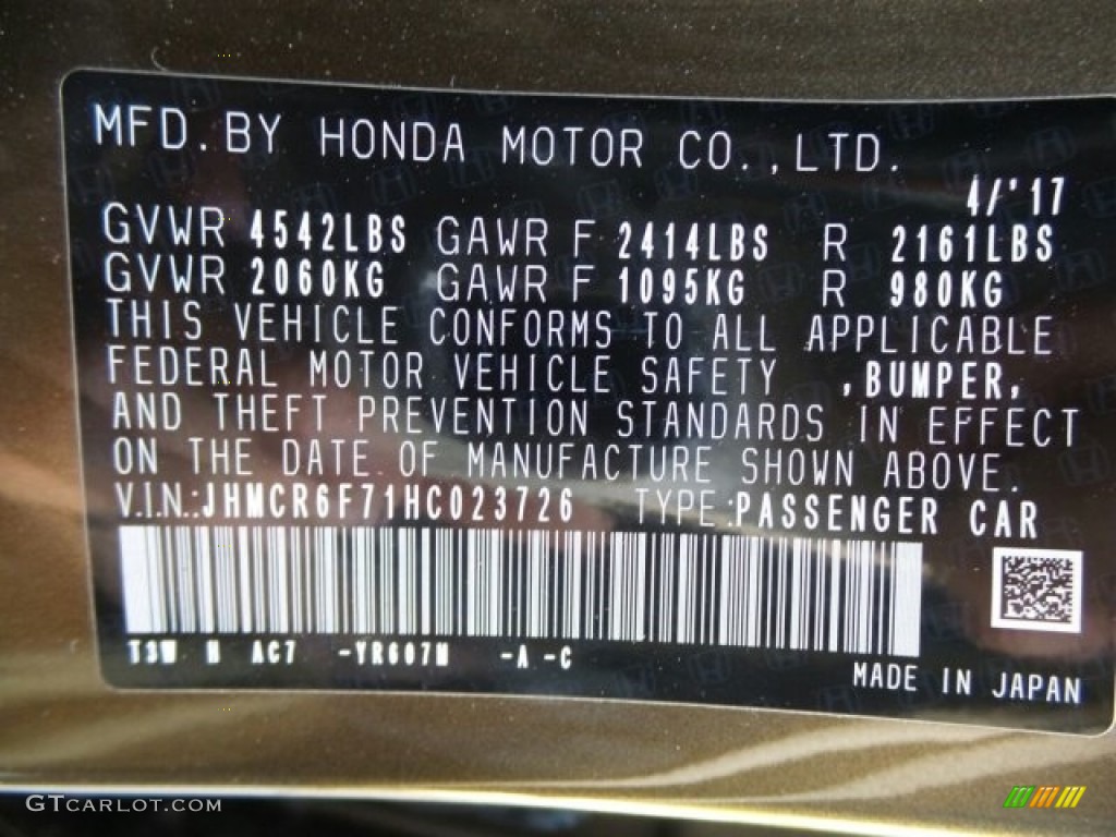 2017 Accord Hybrid Touring Sedan - Mandarin Gold Metallic / Black photo #8