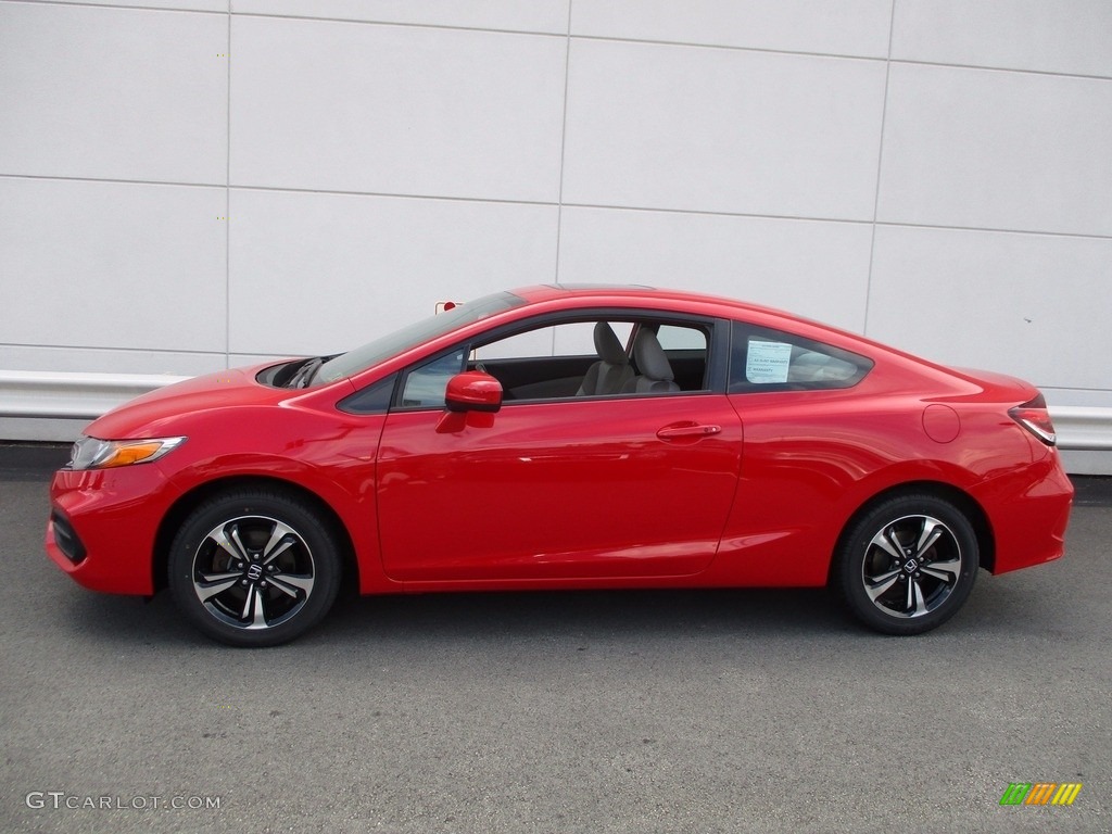 2014 Civic EX Coupe - Rallye Red / Gray photo #2