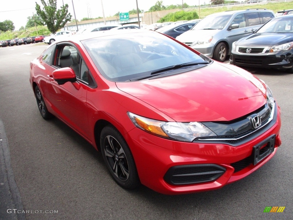 2014 Civic EX Coupe - Rallye Red / Gray photo #7