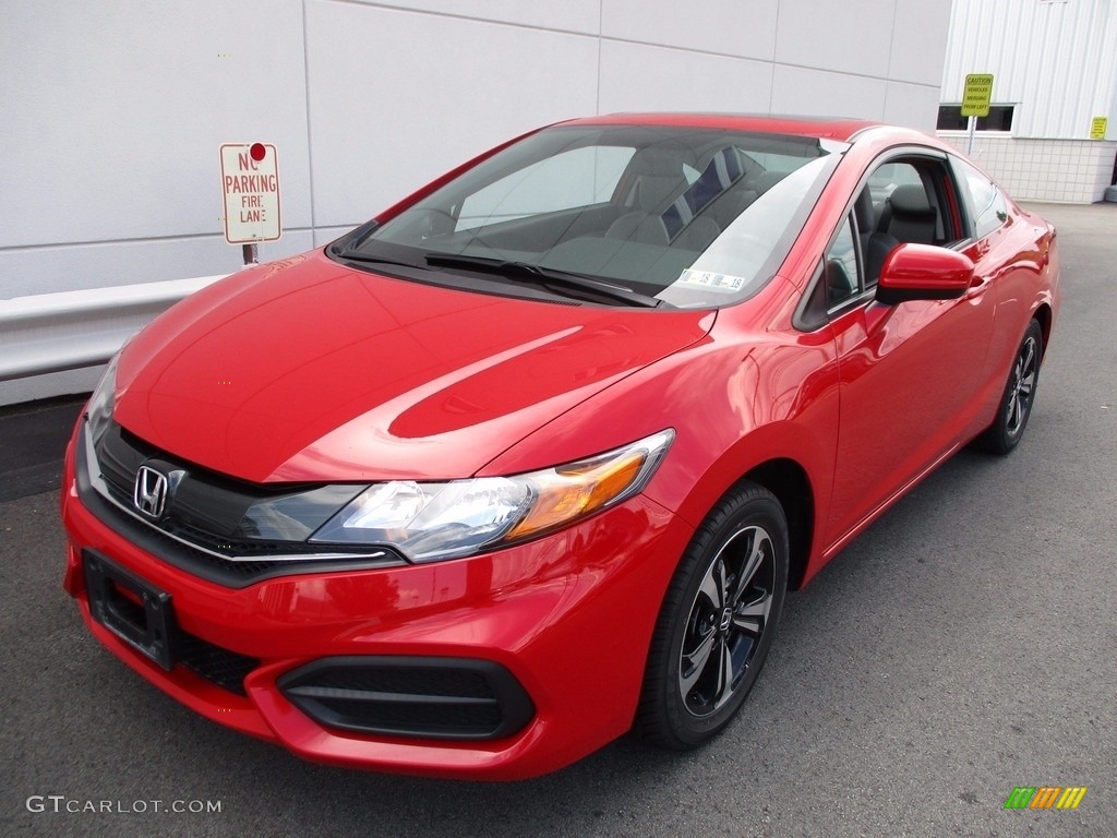 2014 Civic EX Coupe - Rallye Red / Gray photo #9