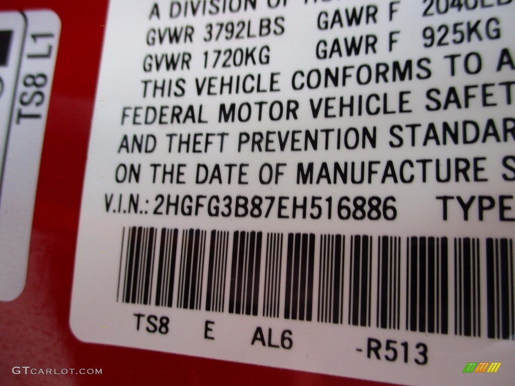 2014 Civic EX Coupe - Rallye Red / Gray photo #19