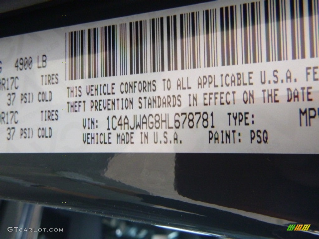 2017 Wrangler Sport 4x4 - Rhino / Black photo #16