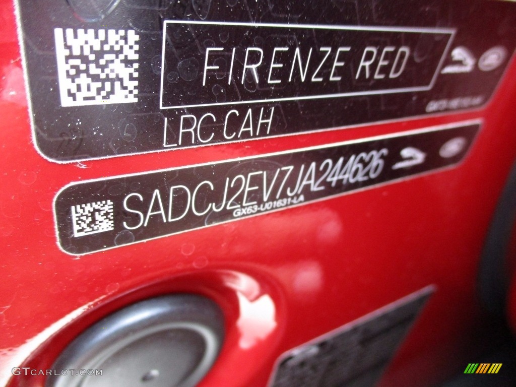 2018 F-PACE Color Code CAH for Firenze Red Metallic Photo #121068846