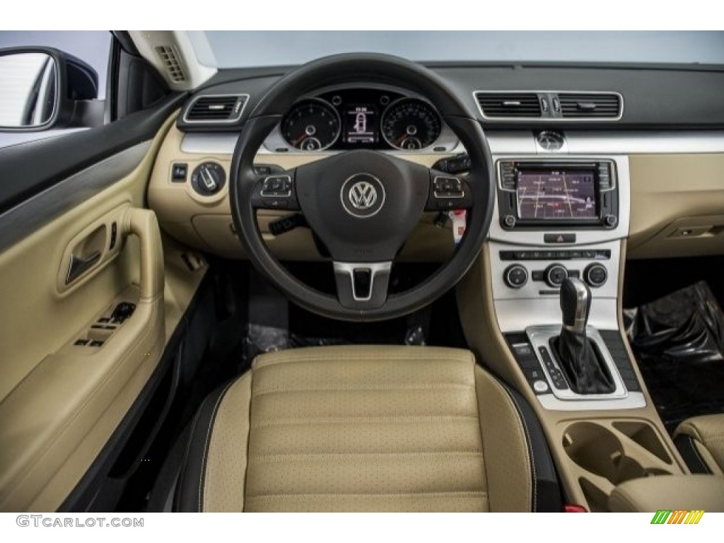 2016 Volkswagen CC 2.0T Sport Beige/Black 2 Tone Dashboard Photo #121071240