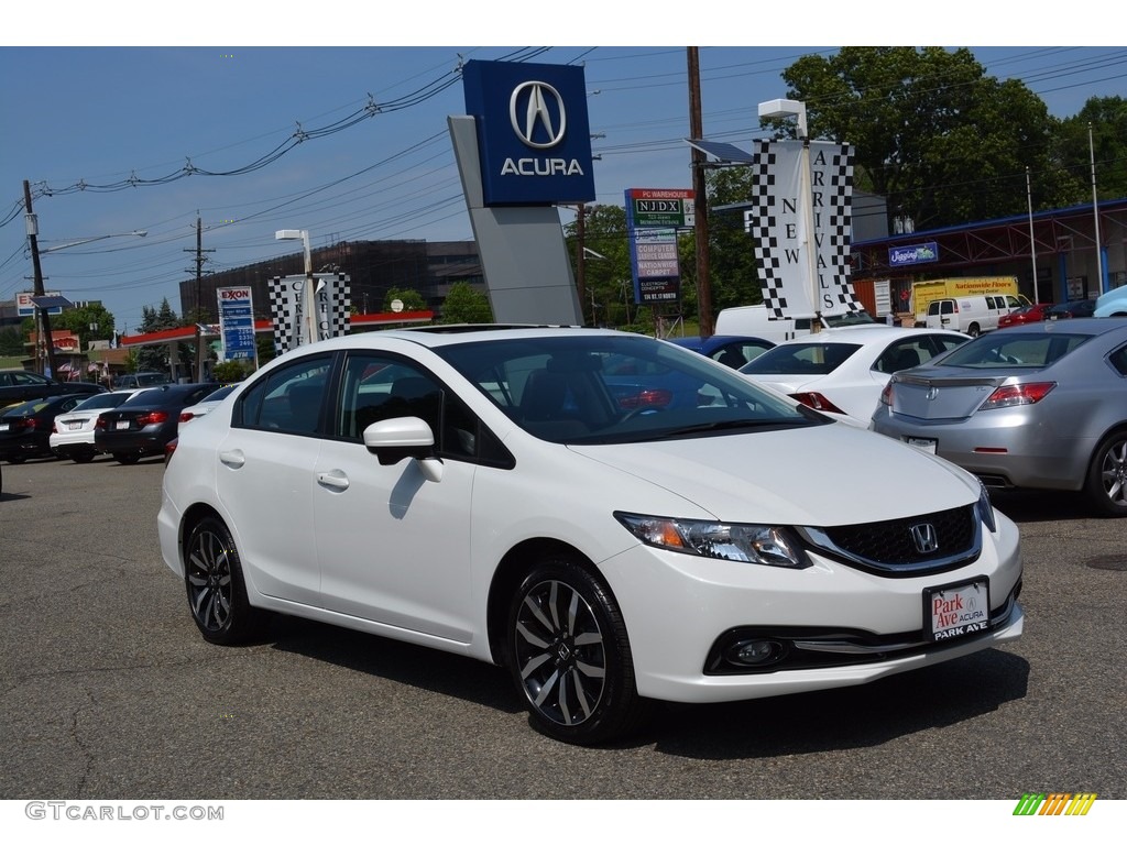 2014 Civic EX-L Sedan - White Orchid Pearl / Black photo #1