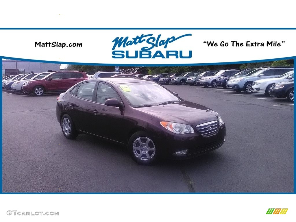 2008 Elantra GLS Sedan - Purple Rain Metallic / Beige photo #1