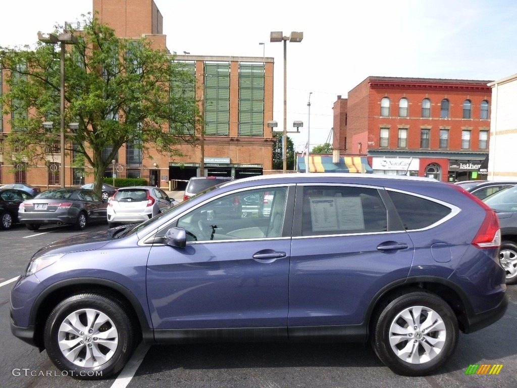 2014 CR-V EX-L AWD - Twilight Blue Metallic / Gray photo #4