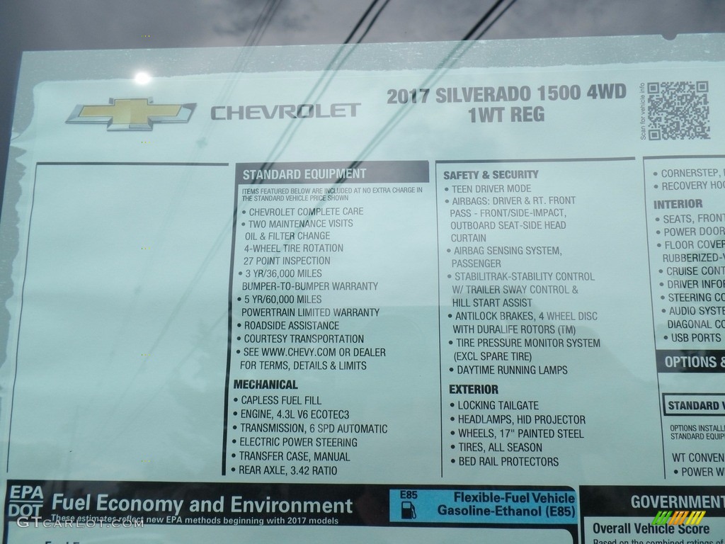 2017 Silverado 1500 WT Regular Cab 4x4 - Graphite Metallic / Dark Ash/Jet Black photo #42